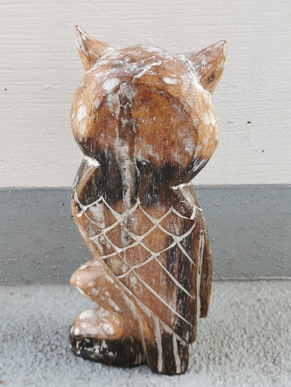 Vintage Hand-Carved Wooden Owl Figurine 12” Rustic Home Decor - Picture 4 of 11